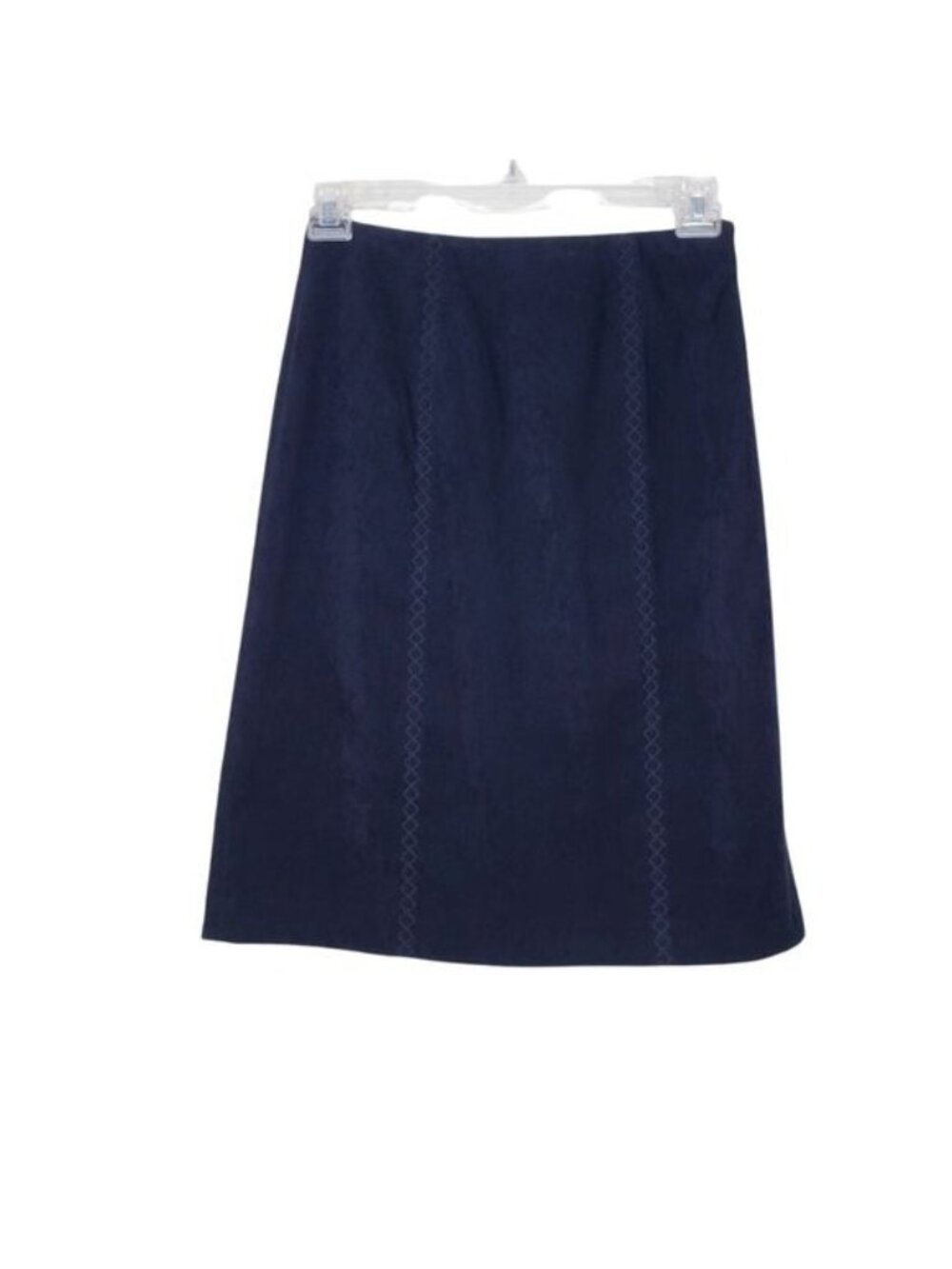 Talbots Black Faux Suede A-Line Career Knee Length Midi Skirt Women's Size 6